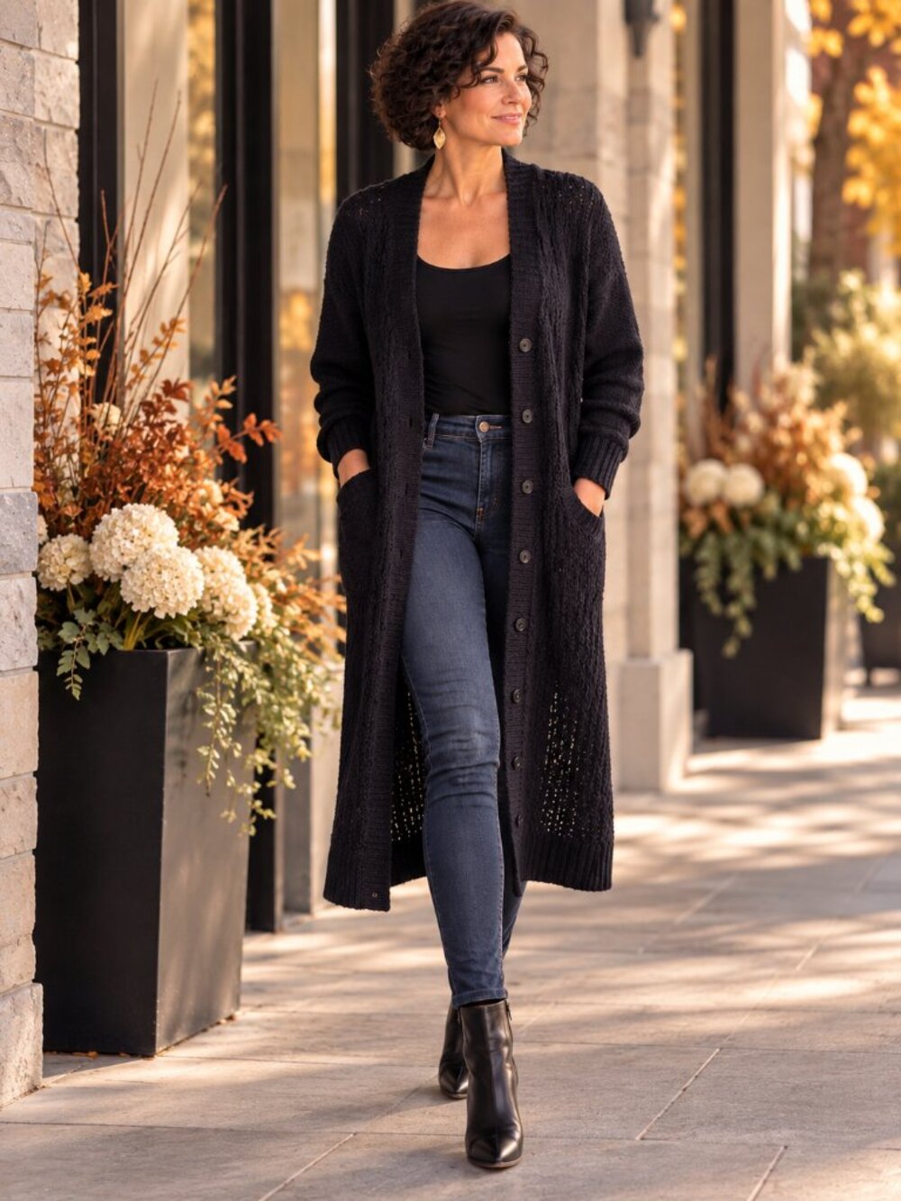 Catherine Malandrino-Navy Blue Button Down Cardigan – Size L - New Condition